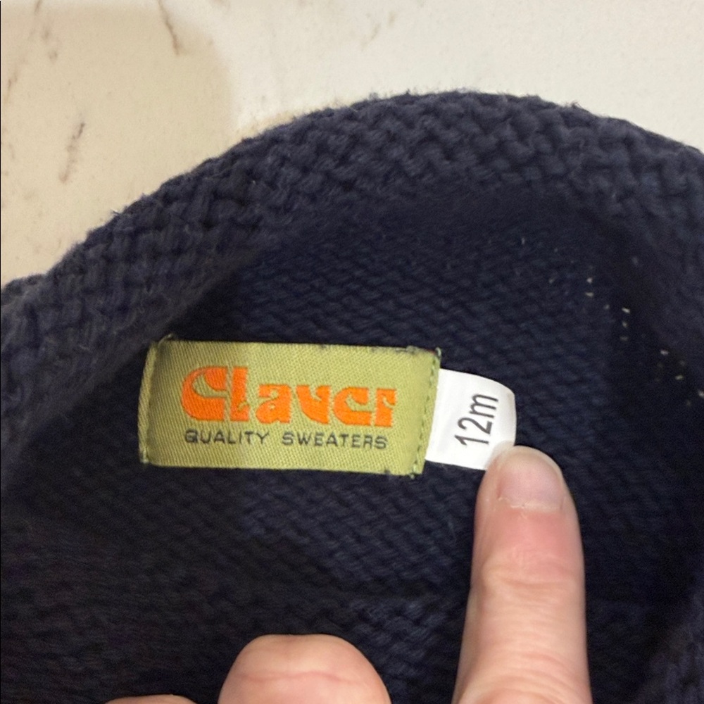 Claver Quality Sweaters Nantucket Navy Whale Roll Neck Sweater 12M - Picture 5 of 5